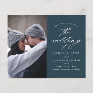 Budget Elegant Script 2 Foto Spara Datum Flygblad