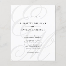 Budget Elegant Script Ivory White Monogram Bröllop
