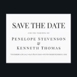 Budget Elegant Svart Vitt Spara Datum Vykort<br><div class="desc">Budget Klassisk Elegant Svart och Vit Typografi Bröllop Spara Datum Postkort</div>