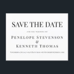 Budget Elegant Svart Vitt Spara Datum Vykort<br><div class="desc">Budget Klassisk Elegant Svart och Vit Typografi Bröllop Spara Datum Postkort</div>