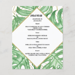 Budget Elegant Tropical BRÖLLOP MENU. Flygblad