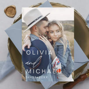 Budget Elegant Typografi Save the Date Foto Flygblad