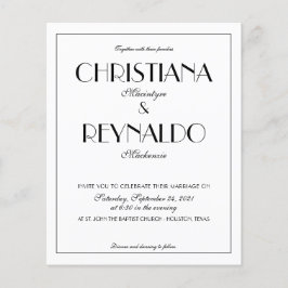 BUDGET Elegant Typography Art Deco Photo Bröllop