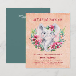 BUDGET Elephant Baby Shower Inbjudan Safari