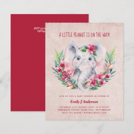 BUDGET Elephant Baby Shower Inbjudan Safari
