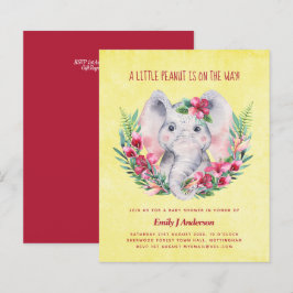 BUDGET Elephant Baby Shower Inbjudan Safari