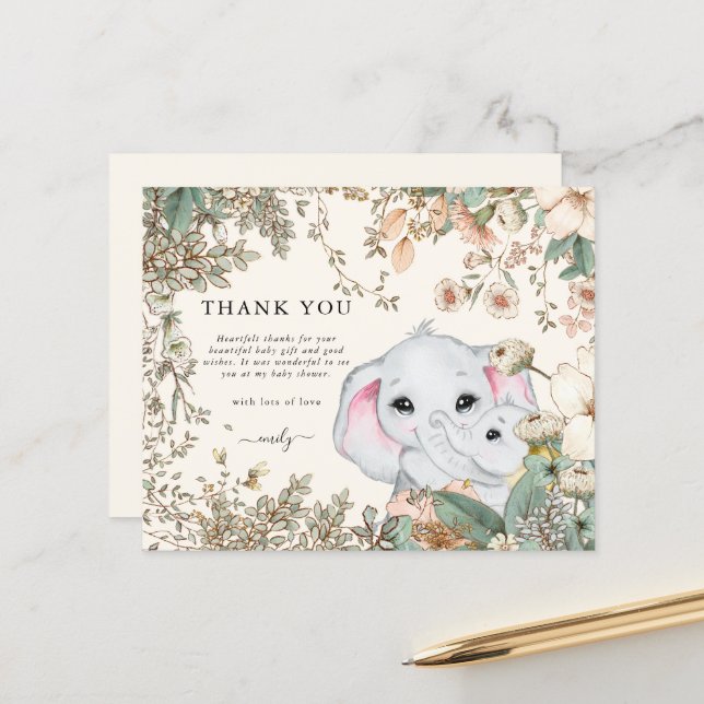 Budget Elephant Cream Baby Shower Tack (Fram/Back In Situ)