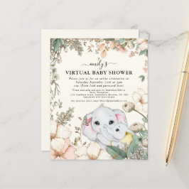 Budget Elephant Cream Virtuell Baby Shower Inbjuda