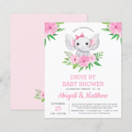 BUDGET Elephant Drive by Baby Shower-inbjudan