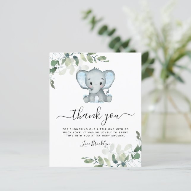 BUDGET Elephant Eucalyptus Baby Shower Tack (Stående Fram)