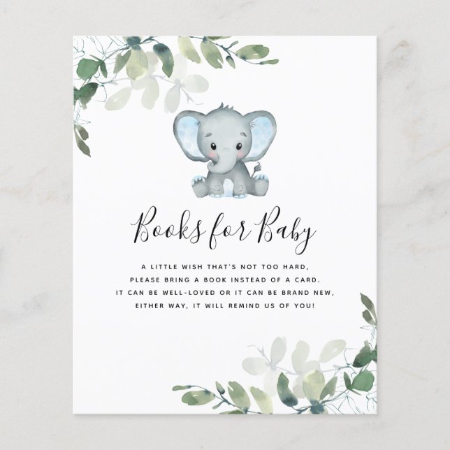 BUDGET Elephant Eucalyptus Bokar för Baby Card (Framsida)