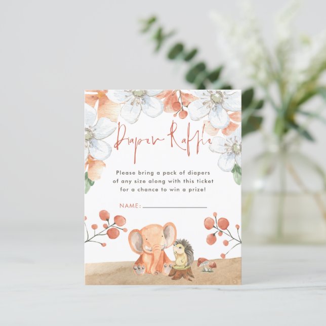 Budget Elephant Hedgehog Diaper Raffle Baby Shower (Stående Fram)