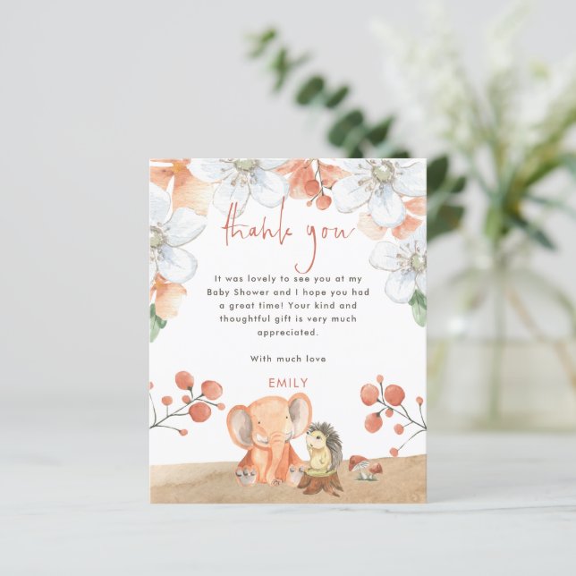 Budget Elephant Hedgehog Tack Baby Shower (Stående Fram)