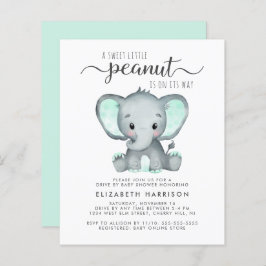 Budget Elephant Mint Drive by Baby Shower Inbjudan