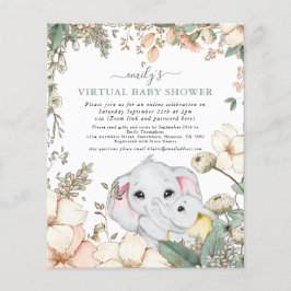 Budget Elephant Sage Virtuell Baby Shower Inbjudan