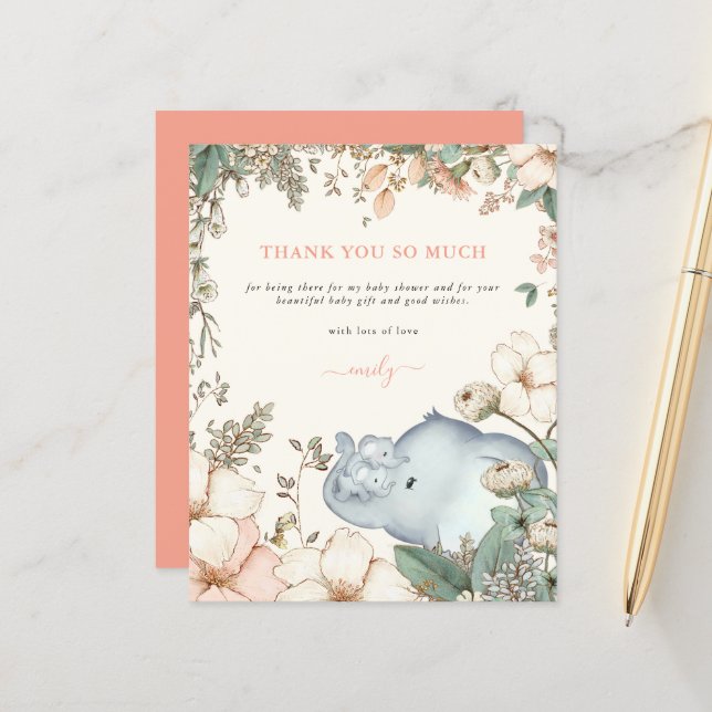 Budget Elephant Twillingars Coral Baby Shower Tack (Fram/Back In Situ)