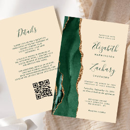 Budget Emerald Agat Champagne QR-kod Bröllop