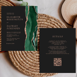 Budget Emerald Agat Rosa Guld QR-kod Bröllop