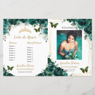 Budget Emerald Blommigt Quinceanera Photo Programs