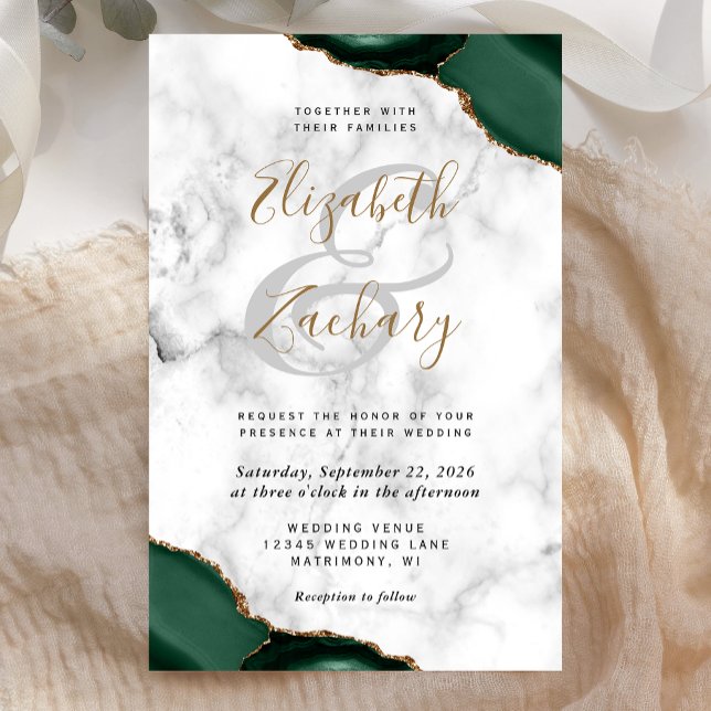 Budget Emerald Green Agate Corners Marble Wedding (Skapare uppladdad)