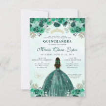 Budget Emerald Grönt Blommigt Princess Quinceañera