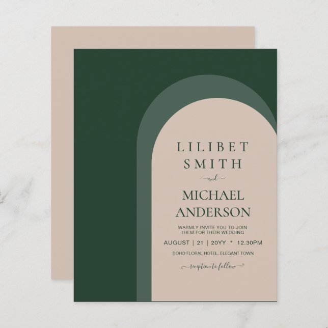 BUDGET Emerald Grönt Bold Bröllop (Fram/baksida)