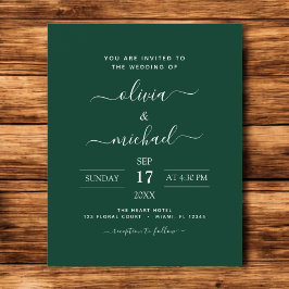 Budget Emerald Grönt Bröllop Modern Typografi