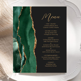 Budget Emerald Grönt Guld Agate Bröllop Menu