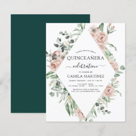 Budget Emerald Grönt Quinceañera-Blommigt - inbjud