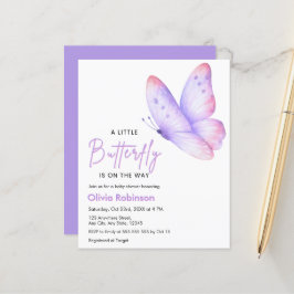 Budget En Liten Fjäril Baby Shower Inbjudan