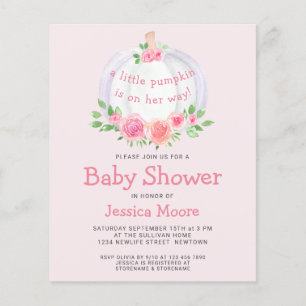 Budget En Liten Pumpa Baby Shower Inbjudan