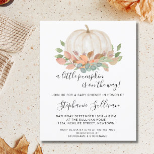Budget En Liten Pumpa Baby Shower Inbjudan