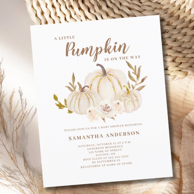 Budget En Liten Pumpa Bebis Shower Inbjudan Flygblad (Skapare uppladdad)