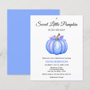 Budget En Liten Pumpa Pojke Baby Shower Inbjudan