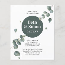 Budget Enkel Botanisk Fallande Löv Grön Bröllop