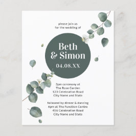 Budget Enkel Botanisk Fallande Löv Grön Bröllop