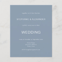 Budget enkel Dusty Blue Wedding-inbjudan