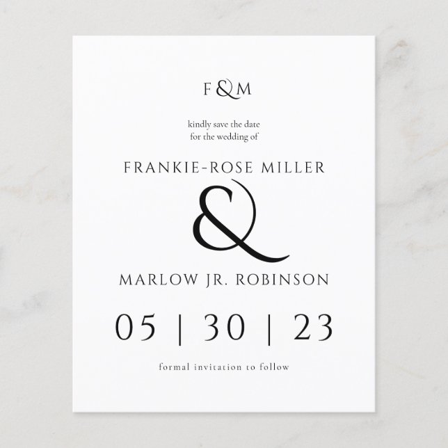 Budget Enkel Elegant Icke Foto Spara datumet (Framsida)