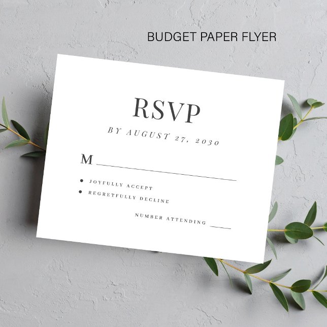 Budget enkel elegant modern bröllops-rsvp FLYER (Skapare uppladdad)