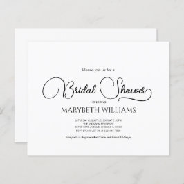 Budget Enkel Elegant Skrift Bröllopsdusch