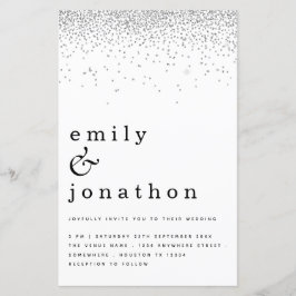 Budget - enkel inbjudan till bröllopsinbjudan i Si