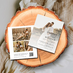 Budget Enkel Kalligrafi Qr Kod Foto Bröllop