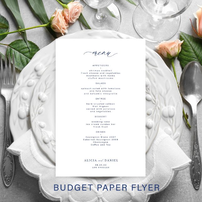 Budget, enkel marin meny och vit bröllop (Skapare uppladdad)