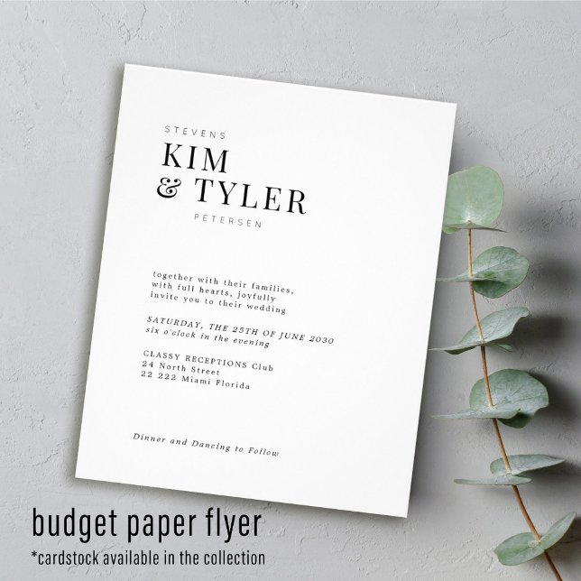 Budget - enkel modern typografi bröllop flygblad (Skapare uppladdad)