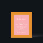 Budget Enkel Rosa Orange Möhippa Inbjudan<br><div class="desc">Budgeterad Anpassningsbar Enkel geometrisk Rosa och Orange Inbjudningskort för möhippan</div>