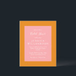 Budget Enkel Rosa Orange Möhippa Inbjudan<br><div class="desc">Budgeterad Anpassningsbar Enkel geometrisk Rosa och Orange Inbjudningskort för möhippan</div>