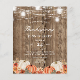 Budget Enkel Rustik Trä Blommig Thanksgiving Midda
