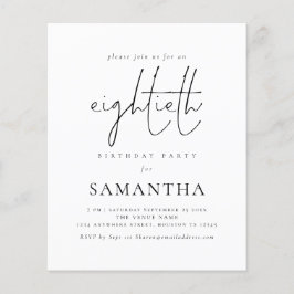 Budget Enkel Skript 80-årsfirande Inbjudan