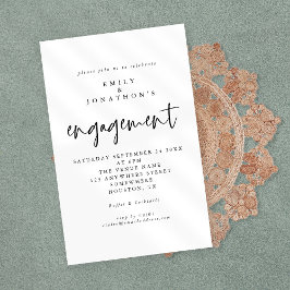 Budget Enkel Svart Vit Manuskript Förlovningsinbju