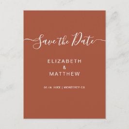 Budget Enkel Terrakotta Handskriven Spara Datum Meddelande Vykort